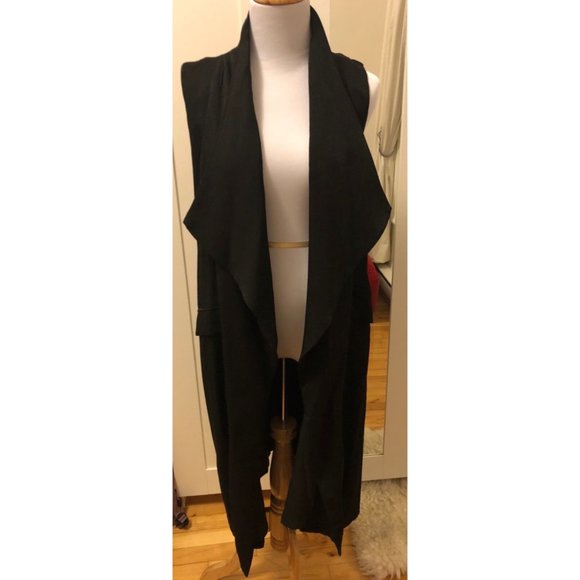 MinkPink New in Town Waterfall Longline Black Vest Size Medium - Picture 6 of 8